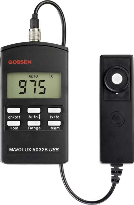 Gossen Mavolux precision light meter used for illuminance testing