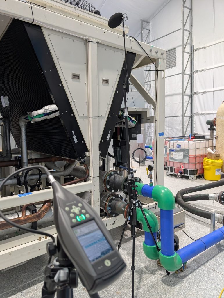 Sound level measurement at commercial chiller equipment