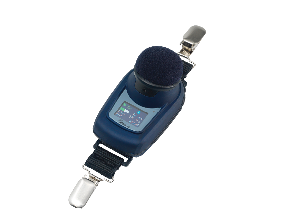 Casella dBadge2 personal noise dosimeter used for occupational noise exposure testing
